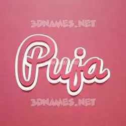 puja in Red Scribble style - 3D name wallpaper