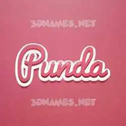 punda in Red Scribble style - 3D name wallpaper