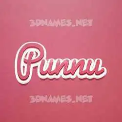 punnu in Red Scribble style - 3D name wallpaper