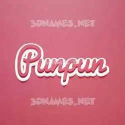 punpun in Red Scribble style - 3D name wallpaper