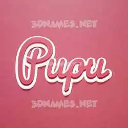 pupu in Red Scribble style - 3D name wallpaper