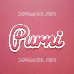 purni in Red Scribble style - 3D name wallpaper