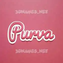 purva in Red Scribble style - 3D name wallpaper