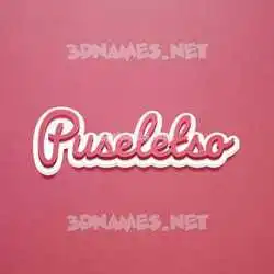 puseletso in Red Scribble style - 3D name wallpaper