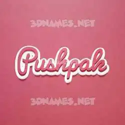 pushpak in Red Scribble style - 3D name wallpaper