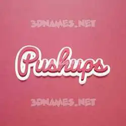 pushups in Red Scribble style - 3D name wallpaper