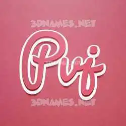 pvj in Red Scribble style - 3D name wallpaper