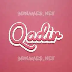 qadir in Red Scribble style - 3D name wallpaper