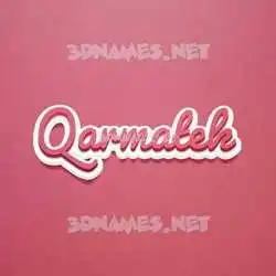 qarmatek in Red Scribble style - 3D name wallpaper