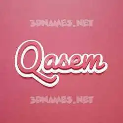 qasem in Red Scribble style - 3D name wallpaper