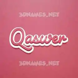 qaswer in Red Scribble style - 3D name wallpaper