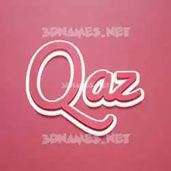 qaz in Red Scribble style - 3D name wallpaper