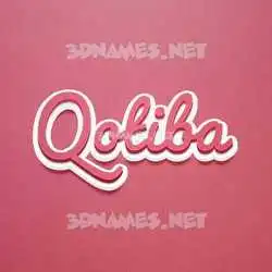qotiba in Red Scribble style - 3D name wallpaper