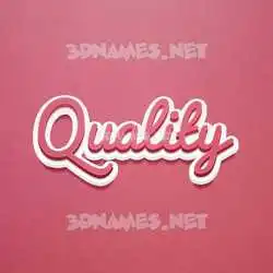 quality in Red Scribble style - 3D name wallpaper