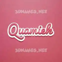 quamiek in Red Scribble style - 3D name wallpaper