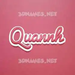 quannh in Red Scribble style - 3D name wallpaper