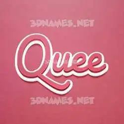 quee in Red Scribble style - 3D name wallpaper