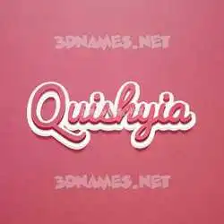 quishyia in Red Scribble style - 3D name wallpaper