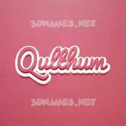 qulthum in Red Scribble style - 3D name wallpaper