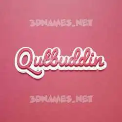 qutbuddin in Red Scribble style - 3D name wallpaper