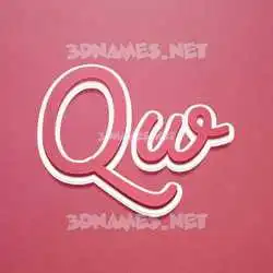 qw in Red Scribble style - 3D name wallpaper