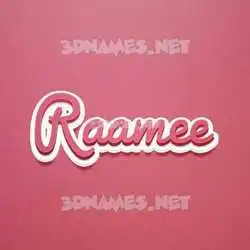 raamee in Red Scribble style - 3D name wallpaper