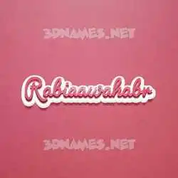 rabiaawahabr in Red Scribble style - 3D name wallpaper