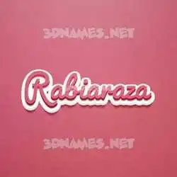 rabiaraza in Red Scribble style - 3D name wallpaper