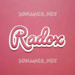 radox in Red Scribble style - 3D name wallpaper