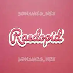 raedopid in Red Scribble style - 3D name wallpaper