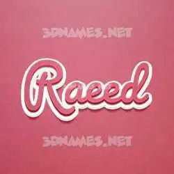 raeed in Red Scribble style - 3D name wallpaper