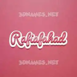 rafiafahad in Red Scribble style - 3D name wallpaper