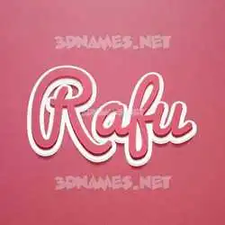 rafu in Red Scribble style - 3D name wallpaper