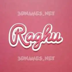 raghu in Red Scribble style - 3D name wallpaper