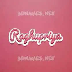raghupriya in Red Scribble style - 3D name wallpaper