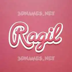ragil in Red Scribble style - 3D name wallpaper