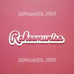raheemunisa in Red Scribble style - 3D name wallpaper