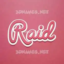 raid in Red Scribble style - 3D name wallpaper