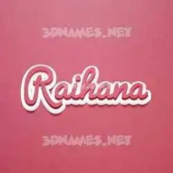 raihana in Red Scribble style - 3D name wallpaper