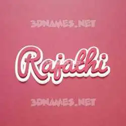 rajathi in Red Scribble style - 3D name wallpaper