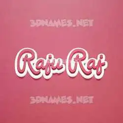 raju raj in Red Scribble style - 3D name wallpaper