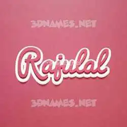 rajulal in Red Scribble style - 3D name wallpaper