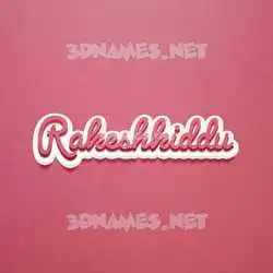 rakeshkiddu in Red Scribble style - 3D name wallpaper