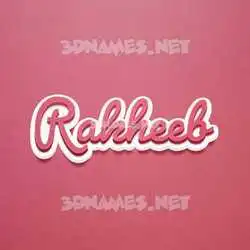 rakheeb in Red Scribble style - 3D name wallpaper