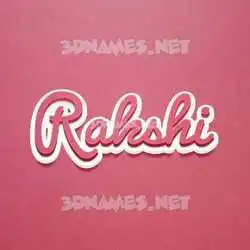 rakshi in Red Scribble style - 3D name wallpaper