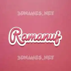 ramanuj in Red Scribble style - 3D name wallpaper