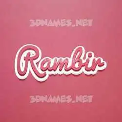 rambir in Red Scribble style - 3D name wallpaper