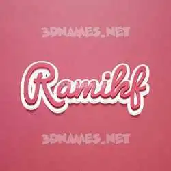 ramikf in Red Scribble style - 3D name wallpaper