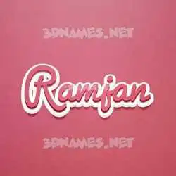 ramjan in Red Scribble style - 3D name wallpaper