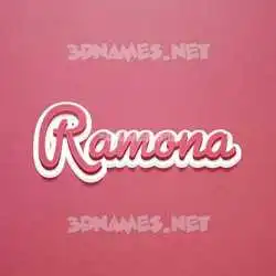 ramona in Red Scribble style - 3D name wallpaper